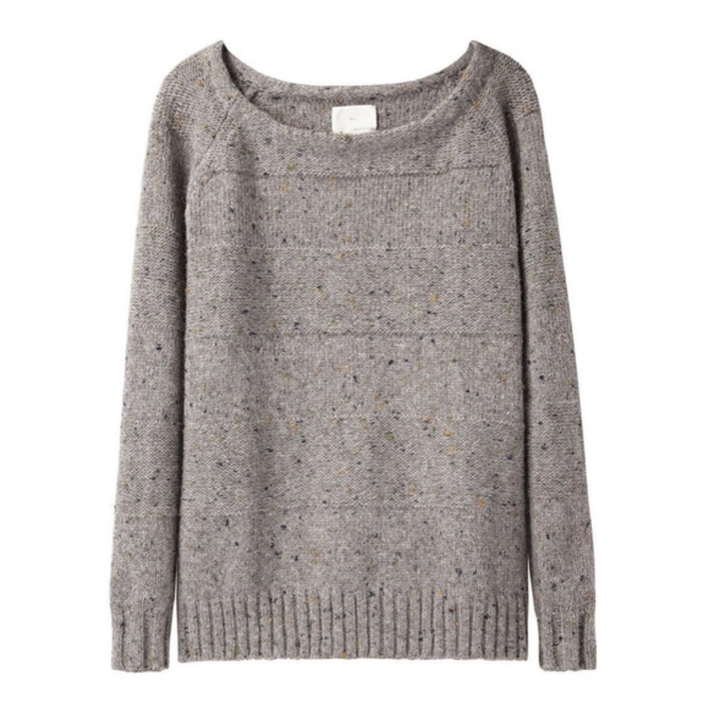 Tweed Wool-Alpaca Blend Thick Sweater sz S